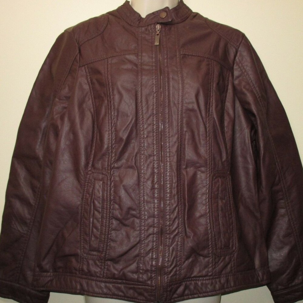 JouJou Women's Faux Leather Jacket Size 1x NWOT